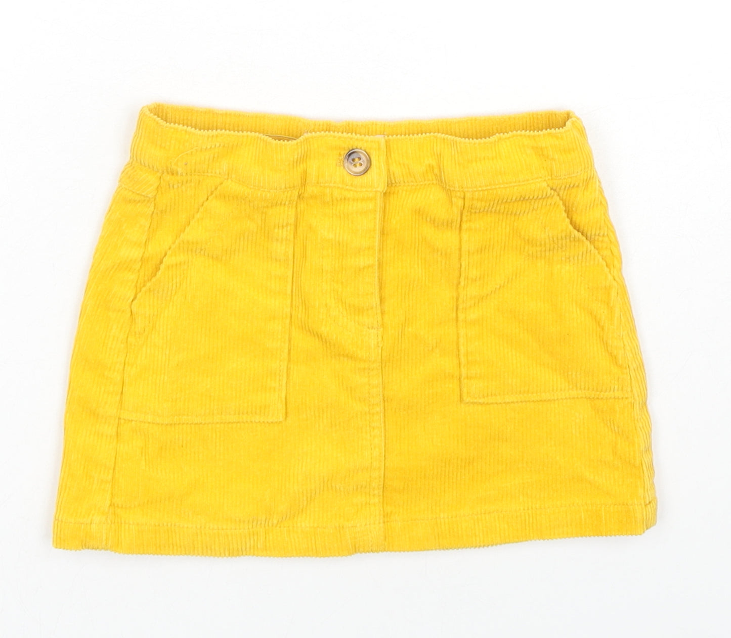 H&M Girls Yellow Cotton A-Line Skirt Size 2-3 Years Regular Zip