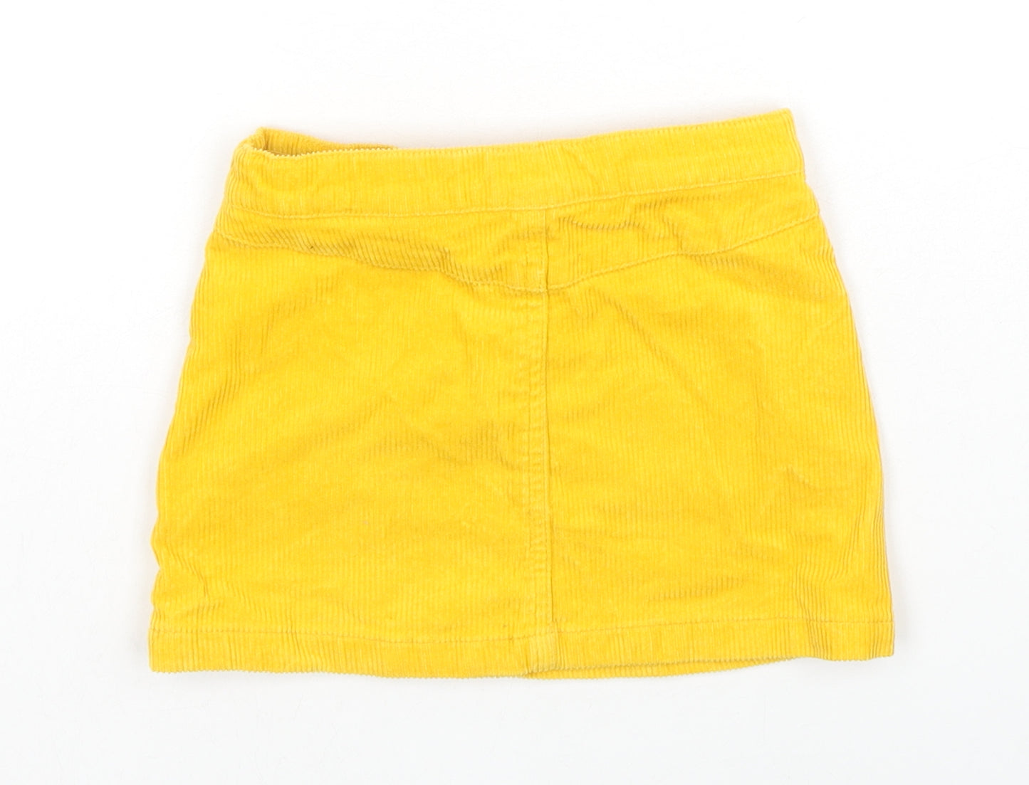 H&M Girls Yellow Cotton A-Line Skirt Size 2-3 Years Regular Zip