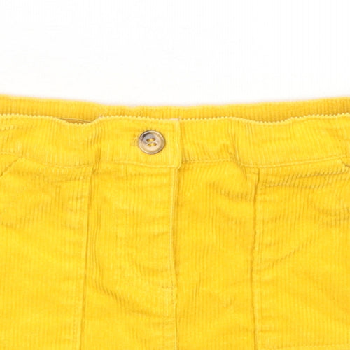 H&M Girls Yellow Cotton A-Line Skirt Size 2-3 Years Regular Zip