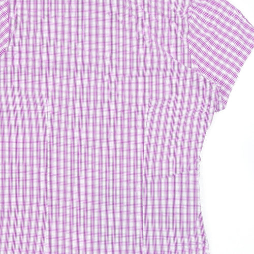 The North Face Womens Purple Check Nylon Basic Blouse Size M Collared
