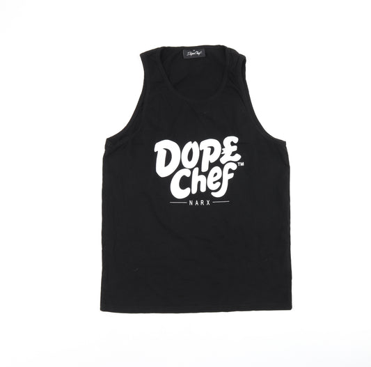 Dope Chef Mens Black Cotton T-Shirt Size M Round Neck