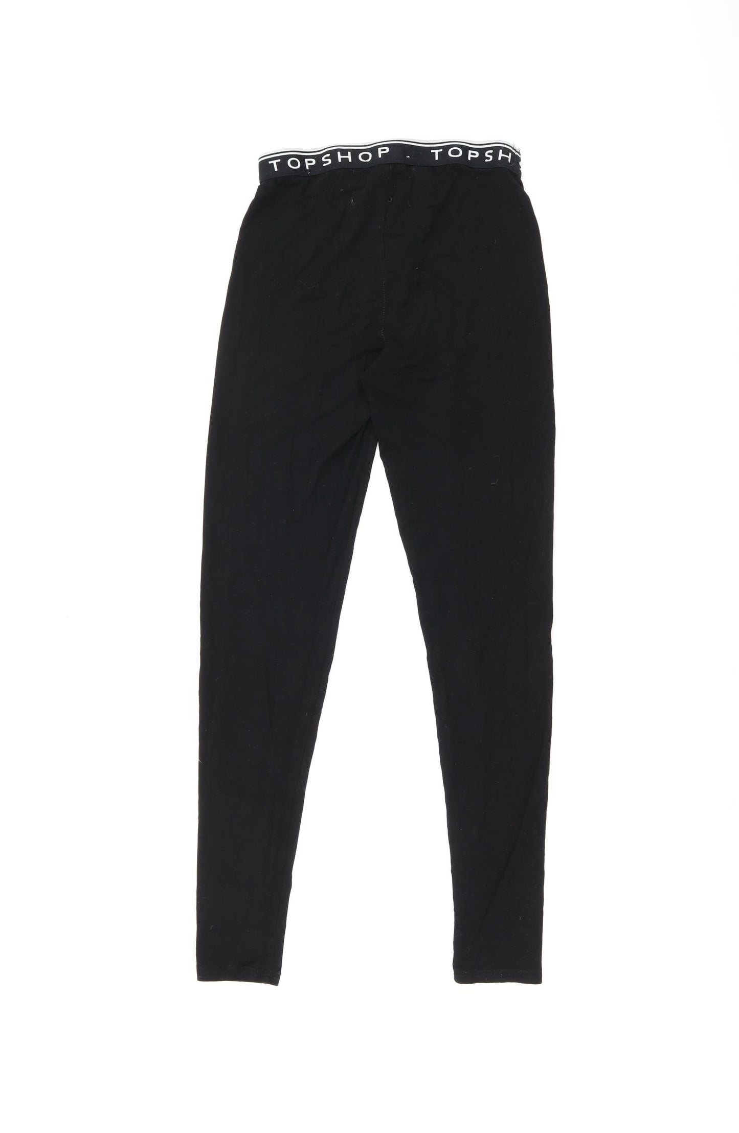 Topshop Womens Black Viscose Pedal Pusher Leggings Size 8 L27 in