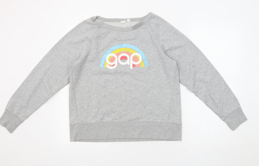 Gap Mens Grey Cotton Pullover Sweatshirt Size M - Logo