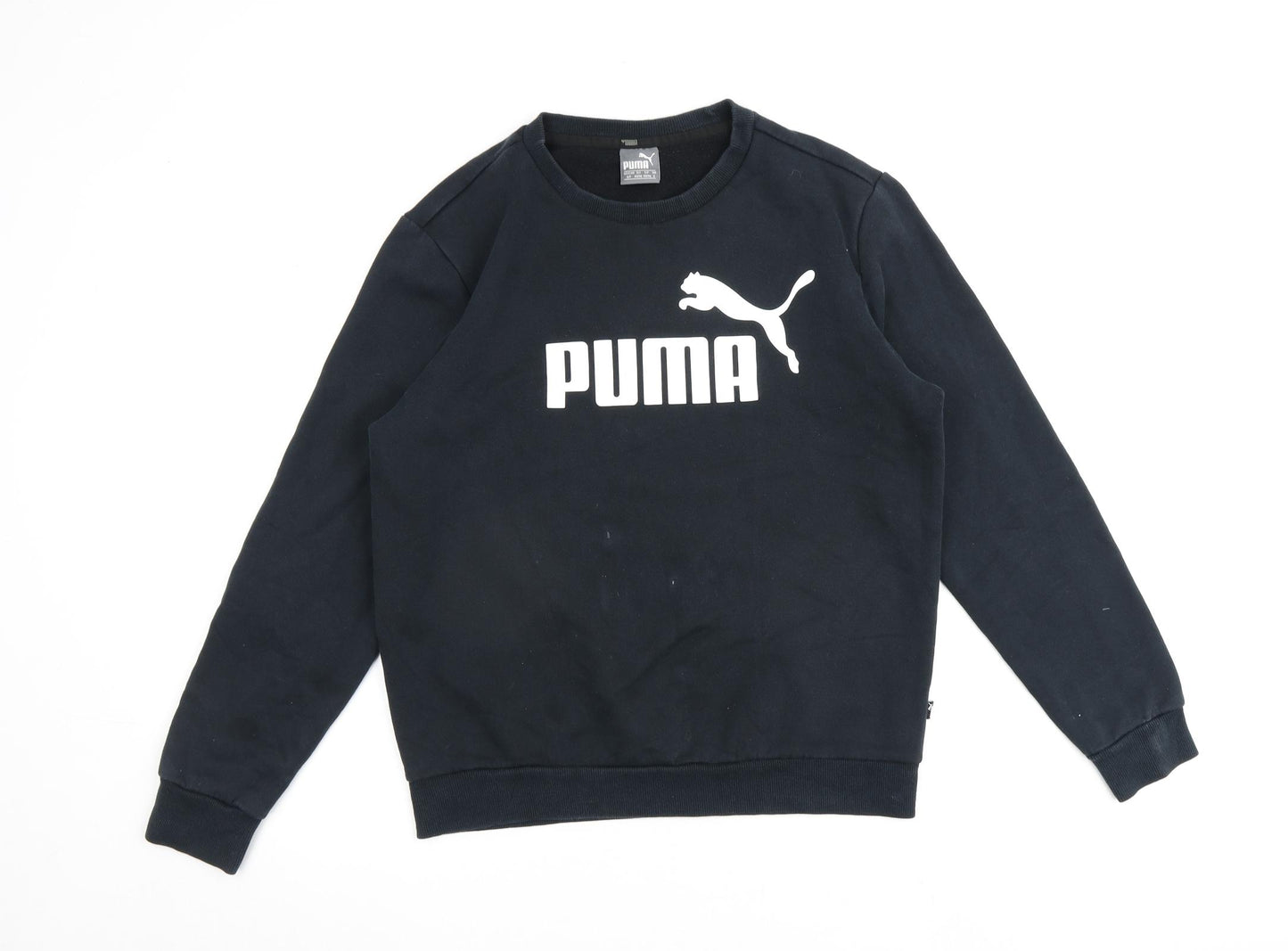 PUMA Mens Black Cotton Pullover Sweatshirt Size M