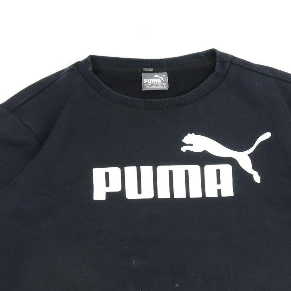 PUMA Mens Black Cotton Pullover Sweatshirt Size M