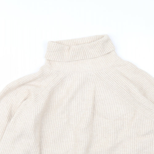 Marks and Spencer Womens Beige Roll Neck Viscose Pullover Jumper Size L
