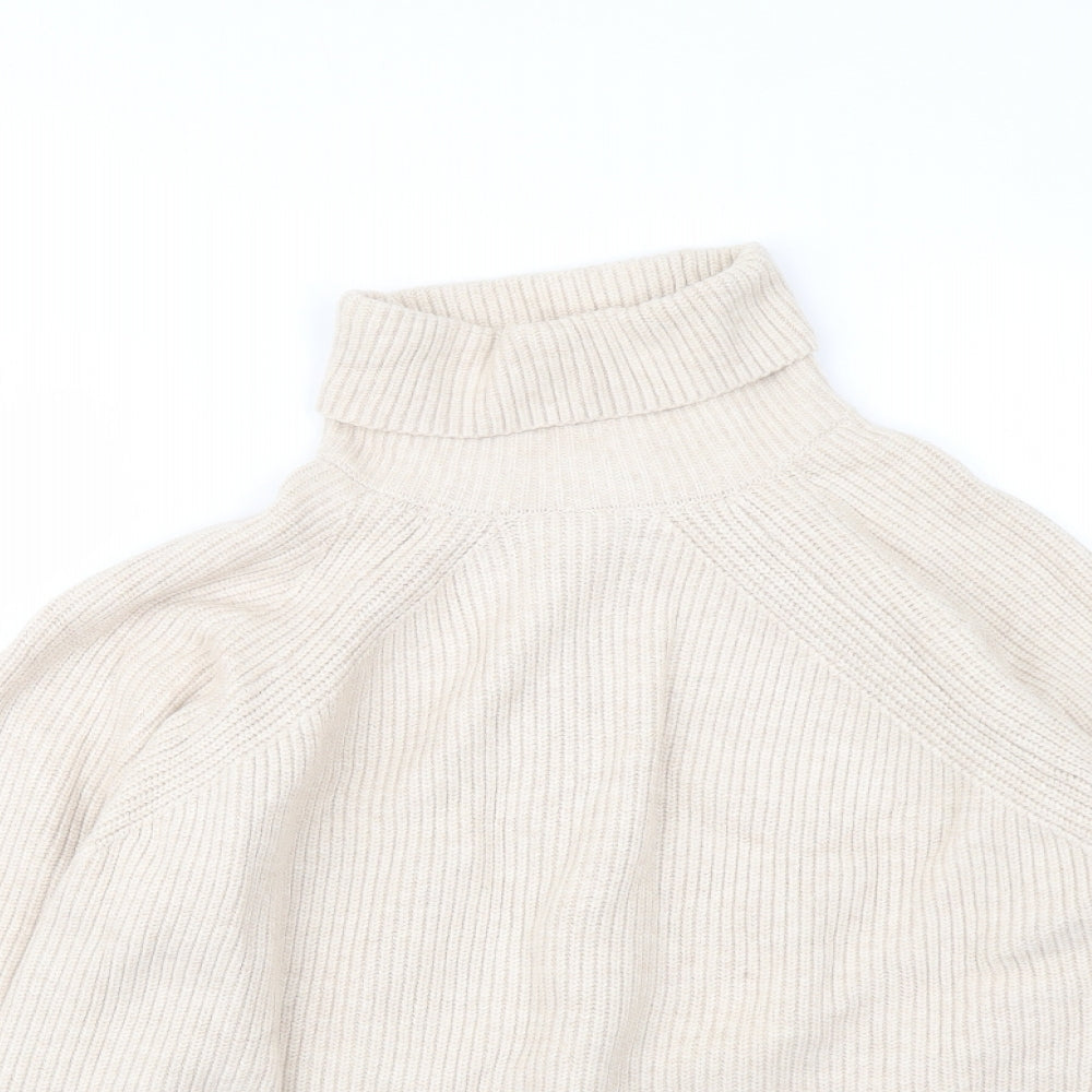 Marks and Spencer Womens Beige Roll Neck Viscose Pullover Jumper Size L