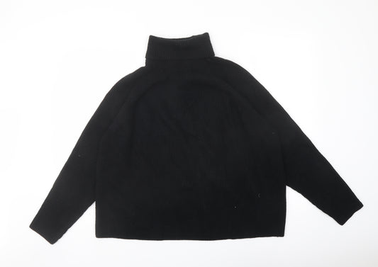 Marks and Spencer Womens Black Roll Neck Viscose Pullover Jumper Size L