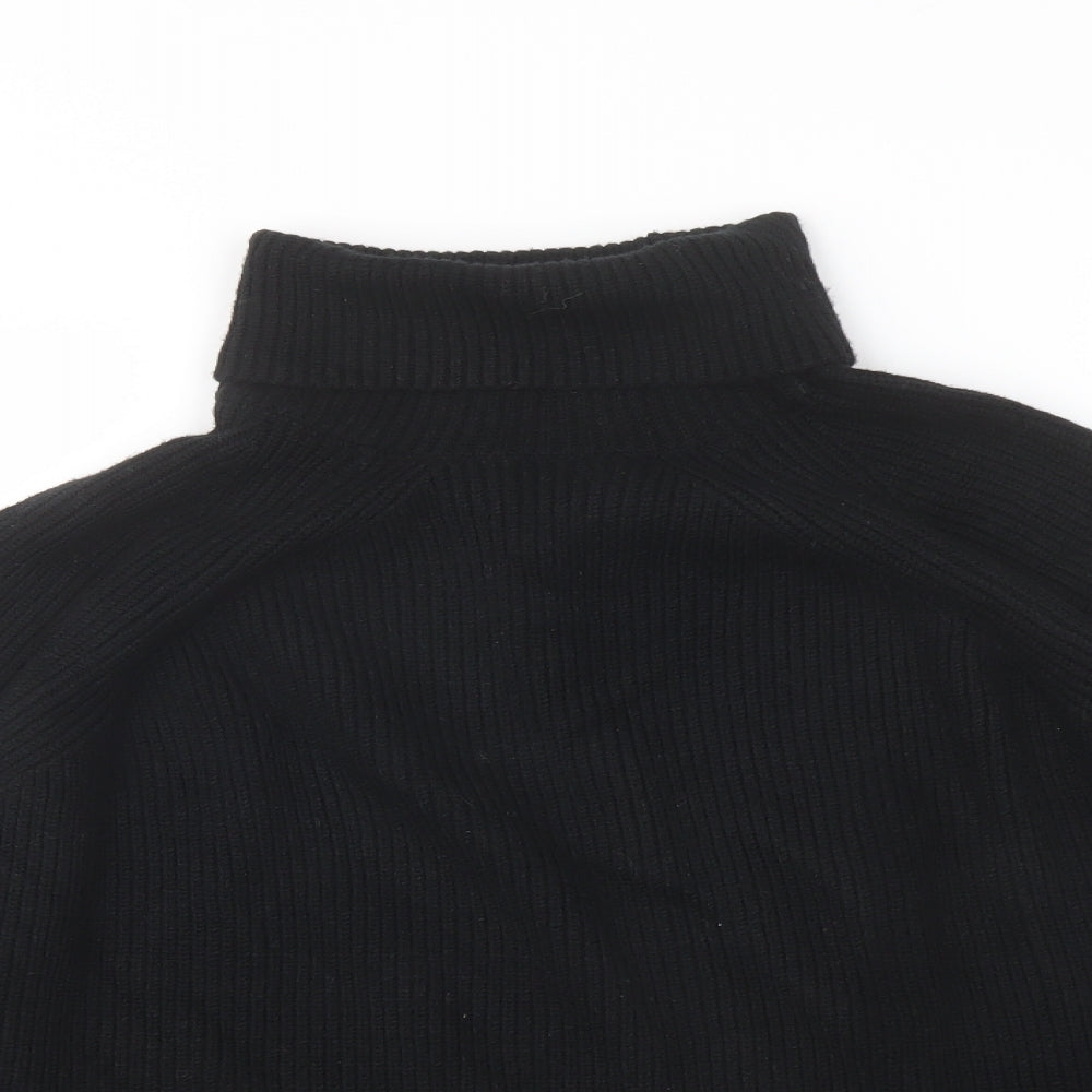 Marks and Spencer Womens Black Roll Neck Viscose Pullover Jumper Size L