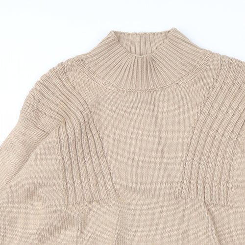 Marks and Spencer Womens Beige High Neck Viscose Pullover Jumper Size L