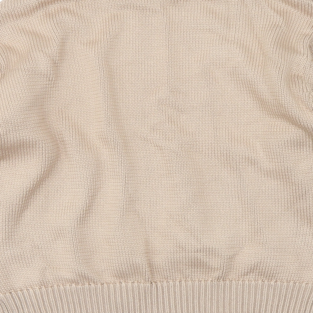 Marks and Spencer Womens Beige High Neck Viscose Pullover Jumper Size L