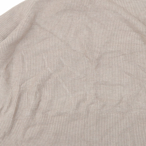 Marks and Spencer Womens Beige Crew Neck Viscose Pullover Jumper Size L