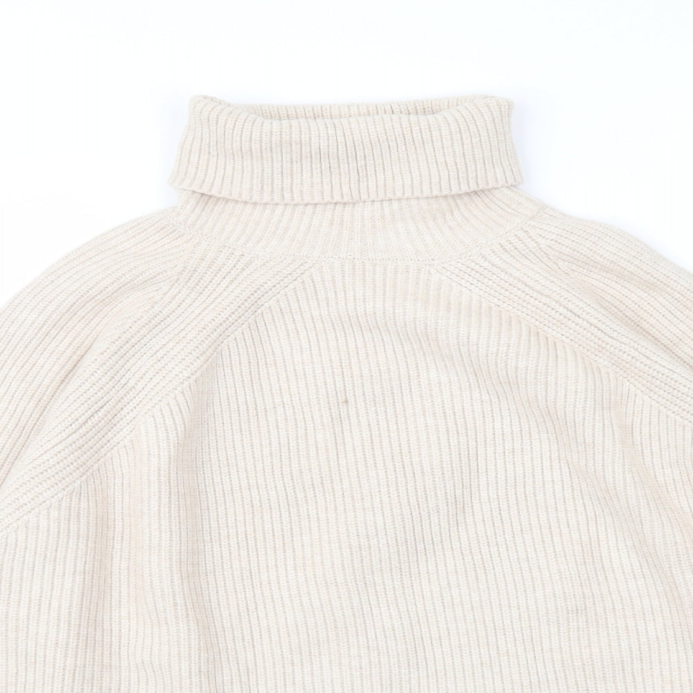 Marks and Spencer Womens Beige Roll Neck Viscose Pullover Jumper Size L