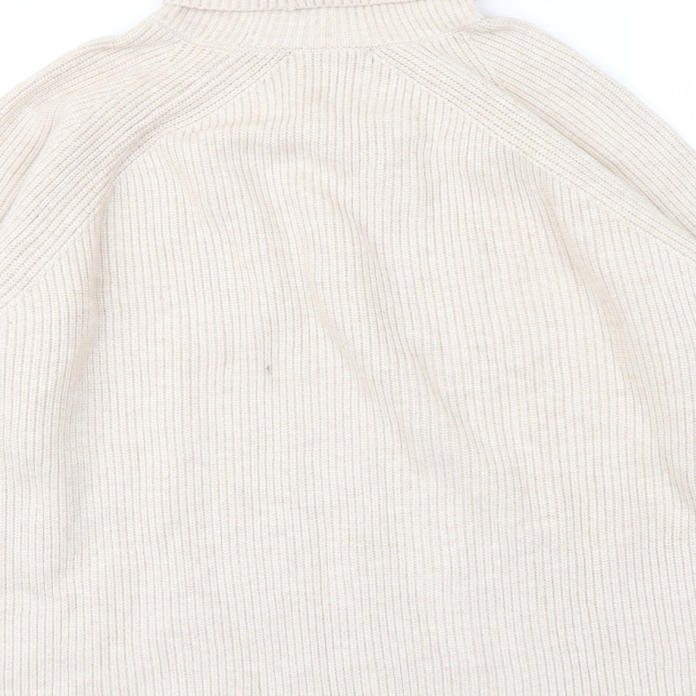 Marks and Spencer Womens Beige Roll Neck Viscose Pullover Jumper Size L