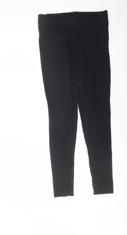 Marks and Spencer Womens Black Polyester Capri Leggings Size 10 L25 in