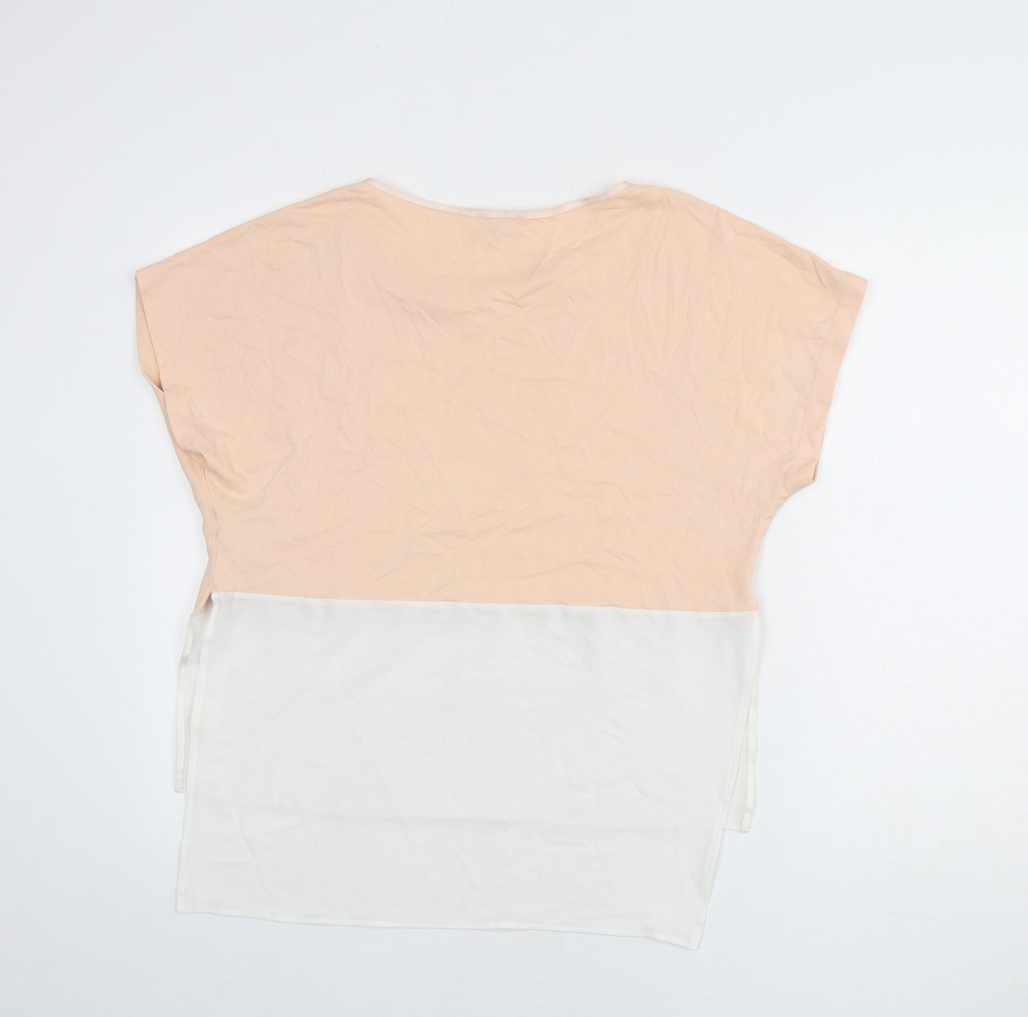 Zara Womens Pink Polyester Basic Blouse Size M Round Neck