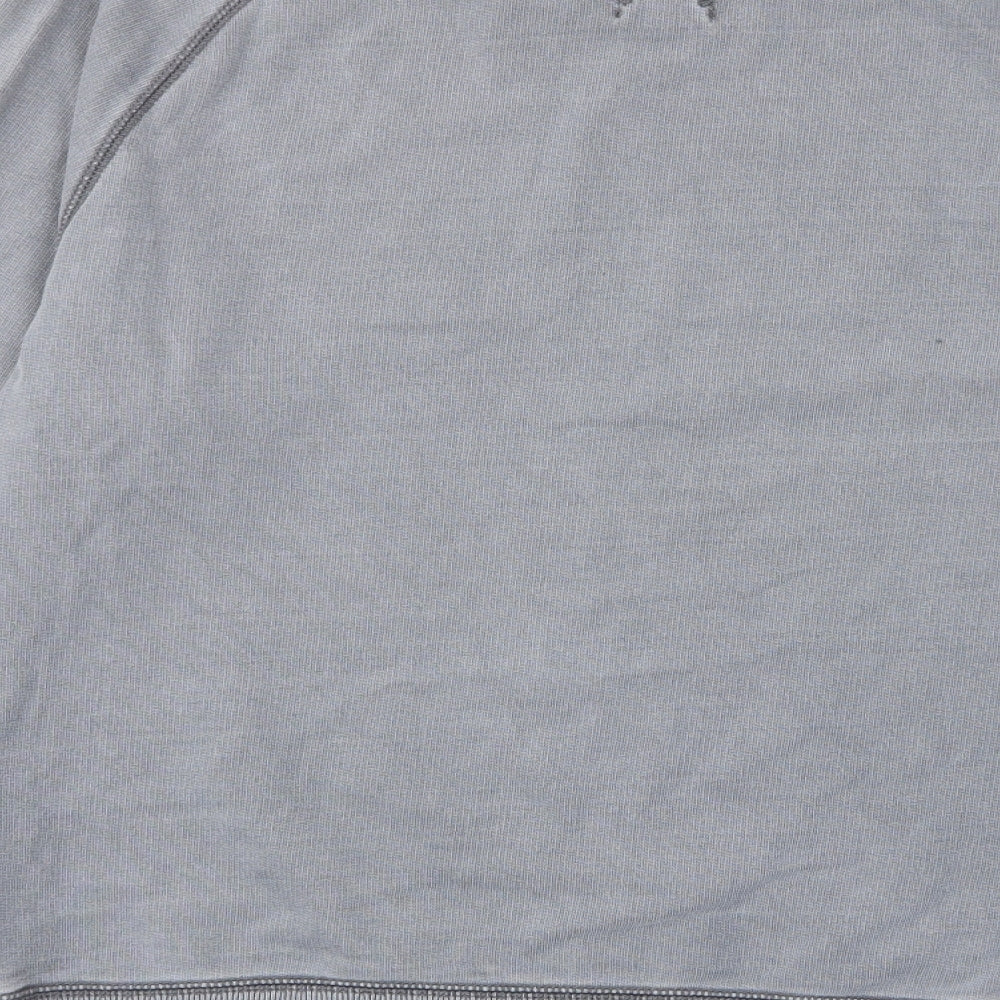 Fat Face Mens Grey Cotton Pullover Sweatshirt Size S - Work Less, Logo, Embroided