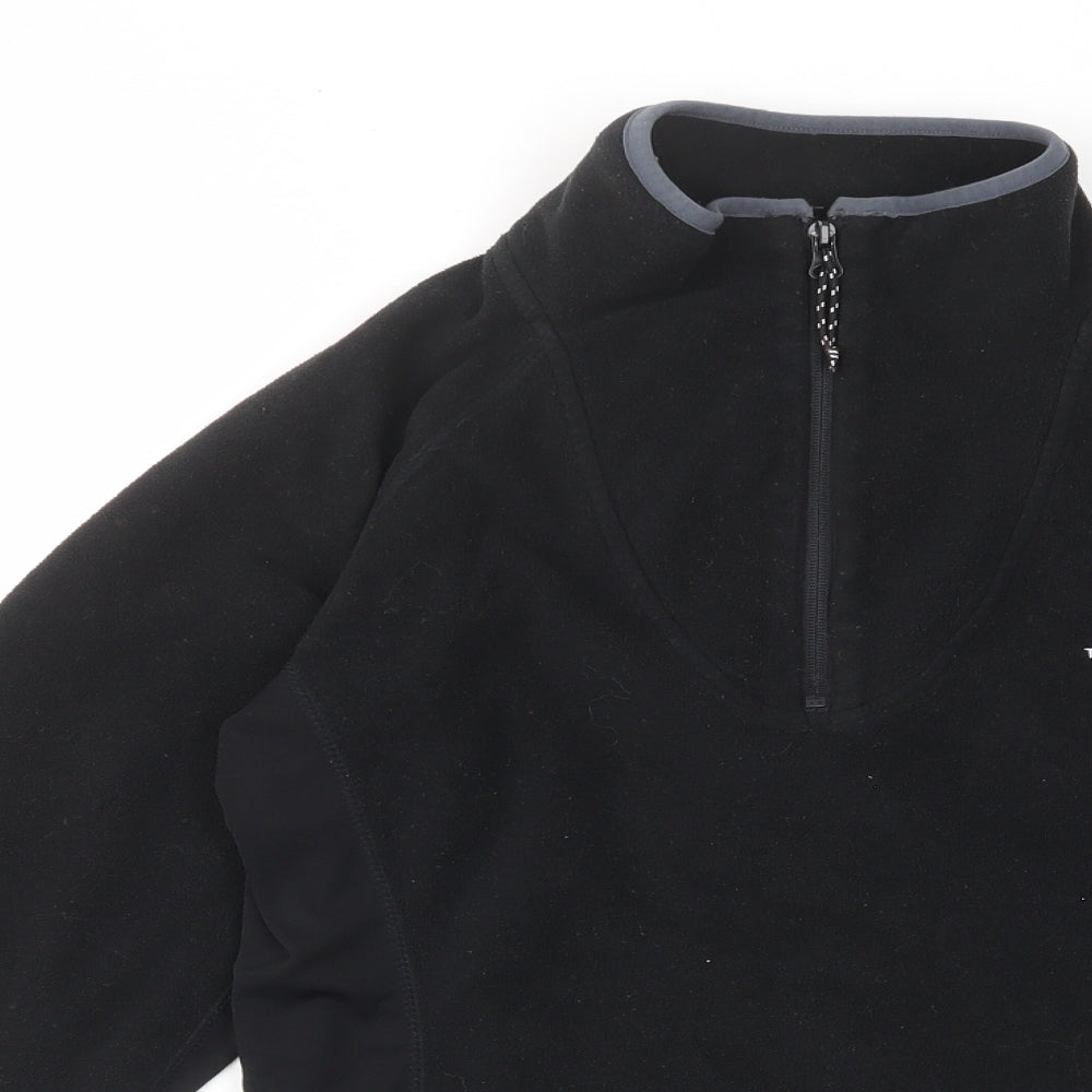 Trespass Mens Black Polyester Pullover Sweatshirt Size M - 1/2 Zip, Logo, Embroided