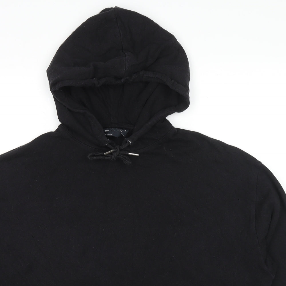 ASOS Mens Black Cotton Pullover Hoodie Size S