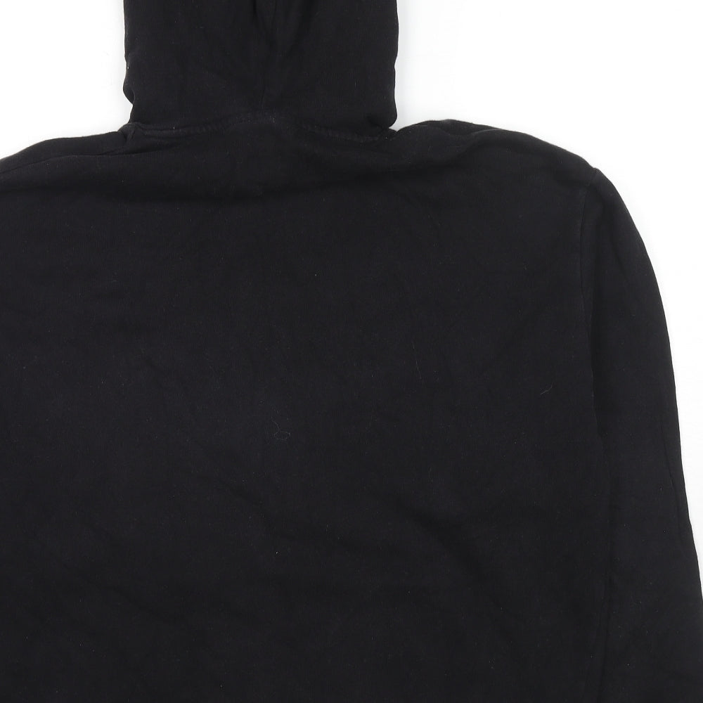 ASOS Mens Black Cotton Pullover Hoodie Size S