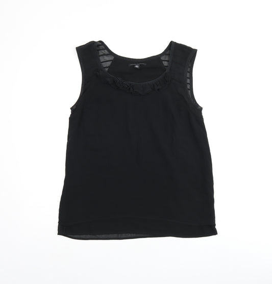 Banana Republic Womens Black Silk Basic Tank Size S Scoop Neck