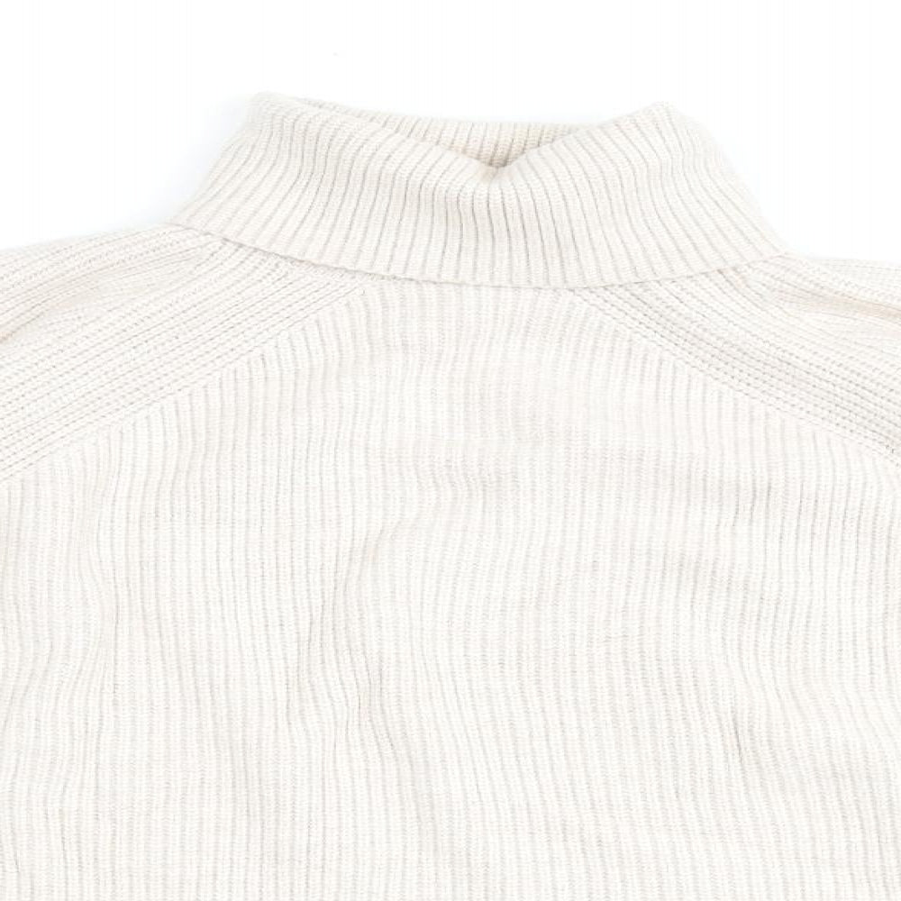 Marks and Spencer Womens Beige Roll Neck Viscose Pullover Jumper Size L