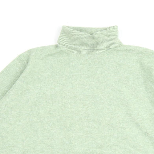 Marks and Spencer Womens Green Roll Neck Polyester Pullover Jumper Size L