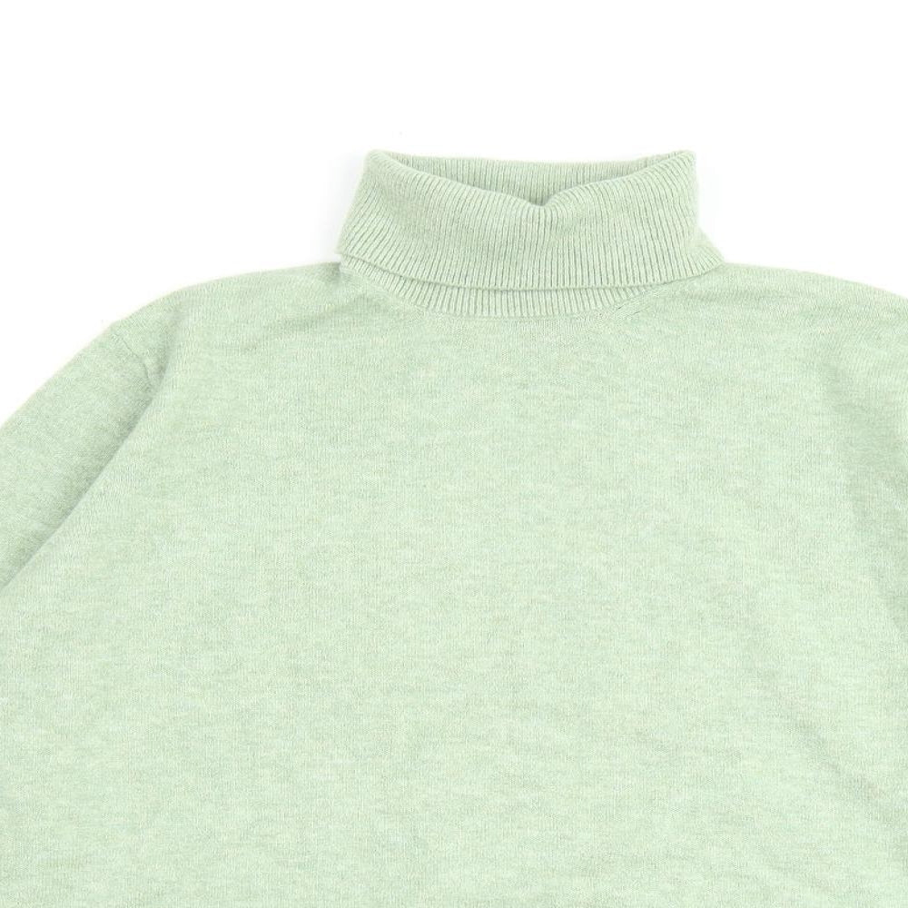 Marks and Spencer Womens Green Roll Neck Polyester Pullover Jumper Size L