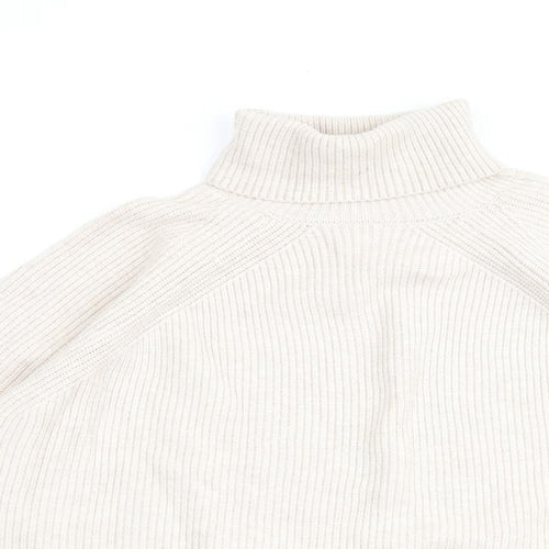 Marks and Spencer Womens Beige Roll Neck Viscose Pullover Jumper Size L