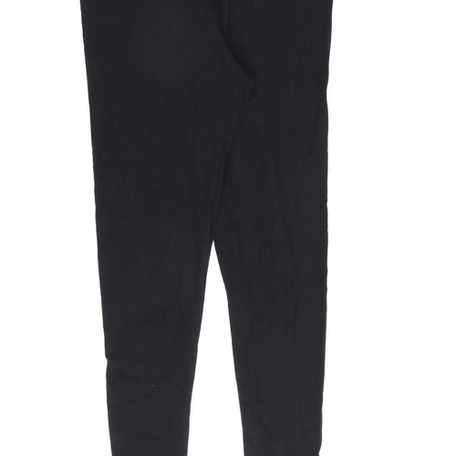 Marks and Spencer Womens Black Cotton Capri Leggings Size 10 L26 in