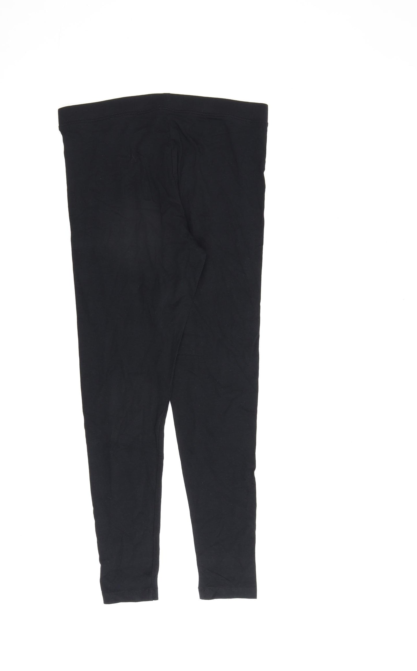 Marks and Spencer Womens Black Cotton Capri Leggings Size 10 L26 in