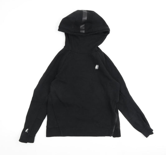 FIVE Boys Black Cotton Pullover Hoodie Size 11-12 Years Pullover