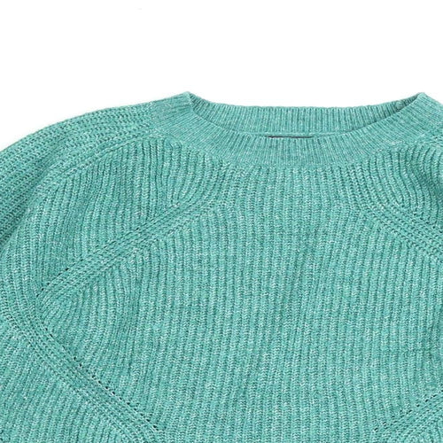 Marks and Spencer Womens Green Round Neck Acrylic Pullover Jumper Size L