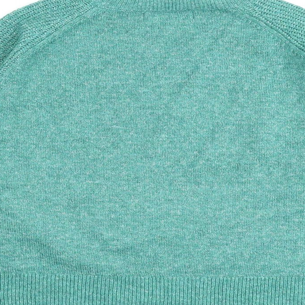 Marks and Spencer Womens Green Round Neck Acrylic Pullover Jumper Size L