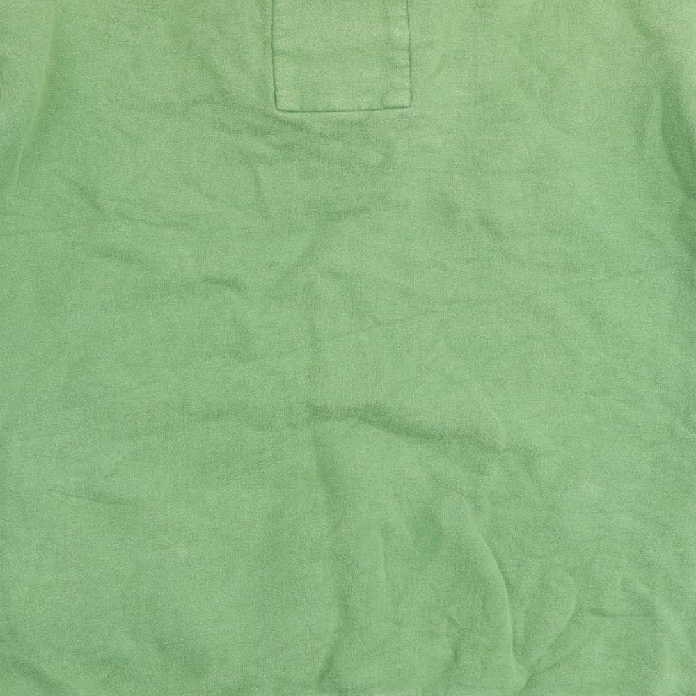 Crew Clothing Mens Green Cotton Henley Sweatshirt Size XL