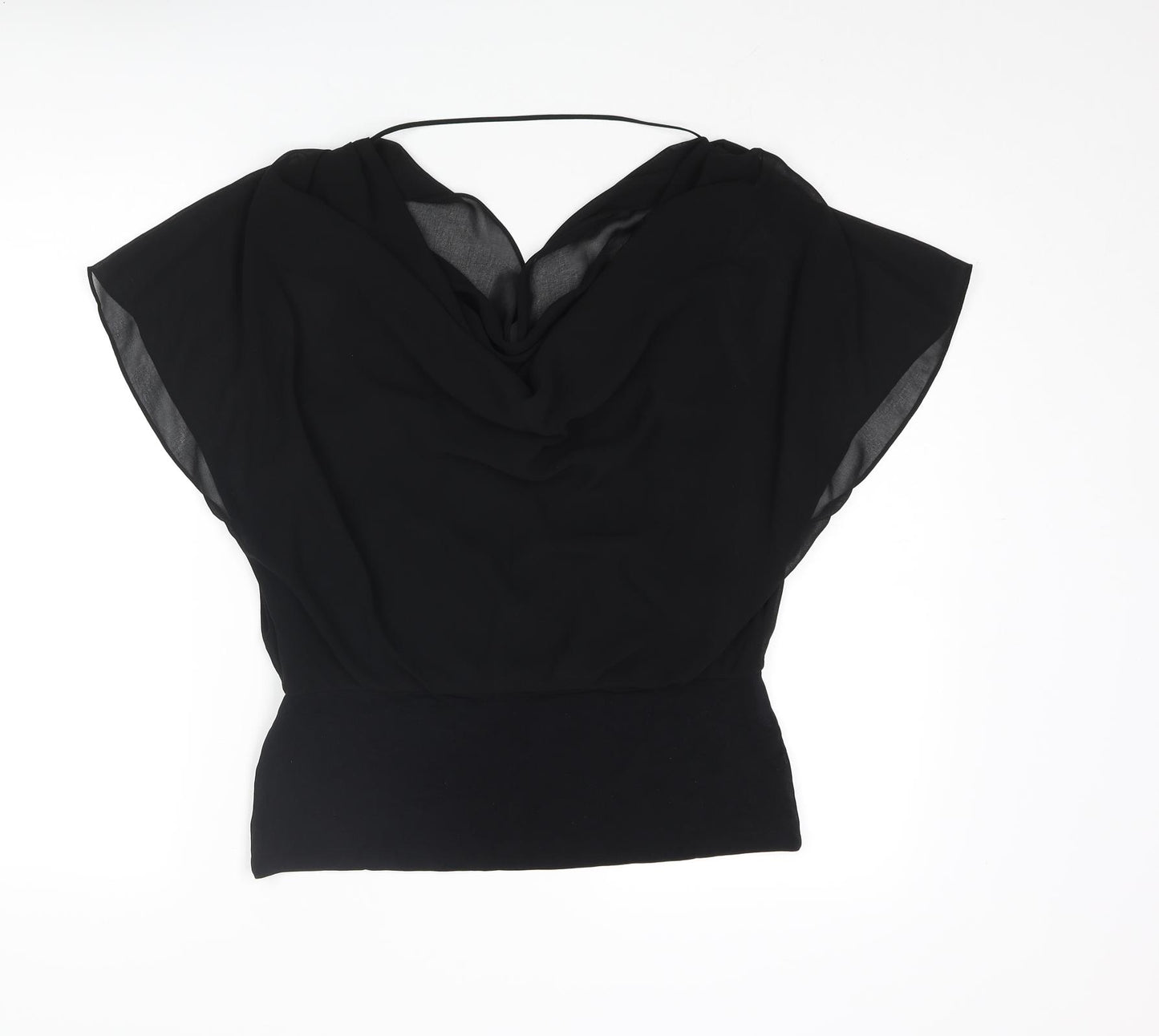 Coast Womens Black Polyester Basic Blouse Size 12 Cowl Neck