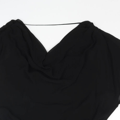 Coast Womens Black Polyester Basic Blouse Size 12 Cowl Neck