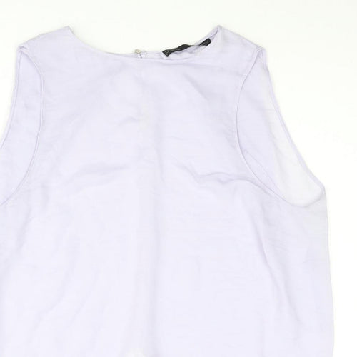 Zara Womens Purple Polyester Basic Blouse Size M Round Neck