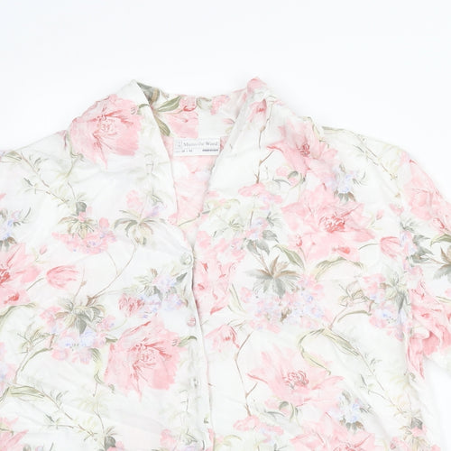 Dorothy Perkins Womens Multicoloured Floral Viscose Basic Blouse Size 12 V-Neck