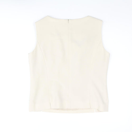 CC Womens Beige Polyester Basic Blouse Size 12 Round Neck