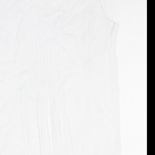 Marks and Spencer Womens White Round Neck Viscose Vest Jumper Size L