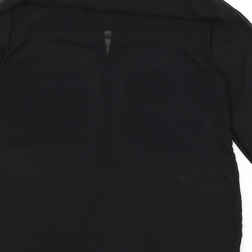 Only Womens Black Polyester Basic Blouse Size 10 V-Neck