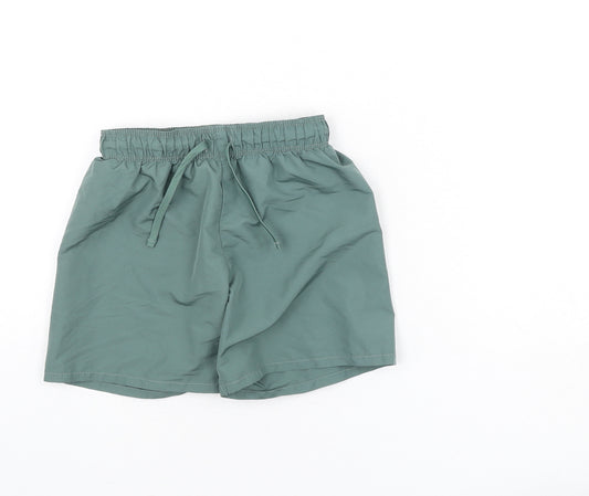 H&M Boys Green Polyester Bermuda Shorts Size 4-5 Years Regular Drawstring - Swim Shorts, Size 4-6