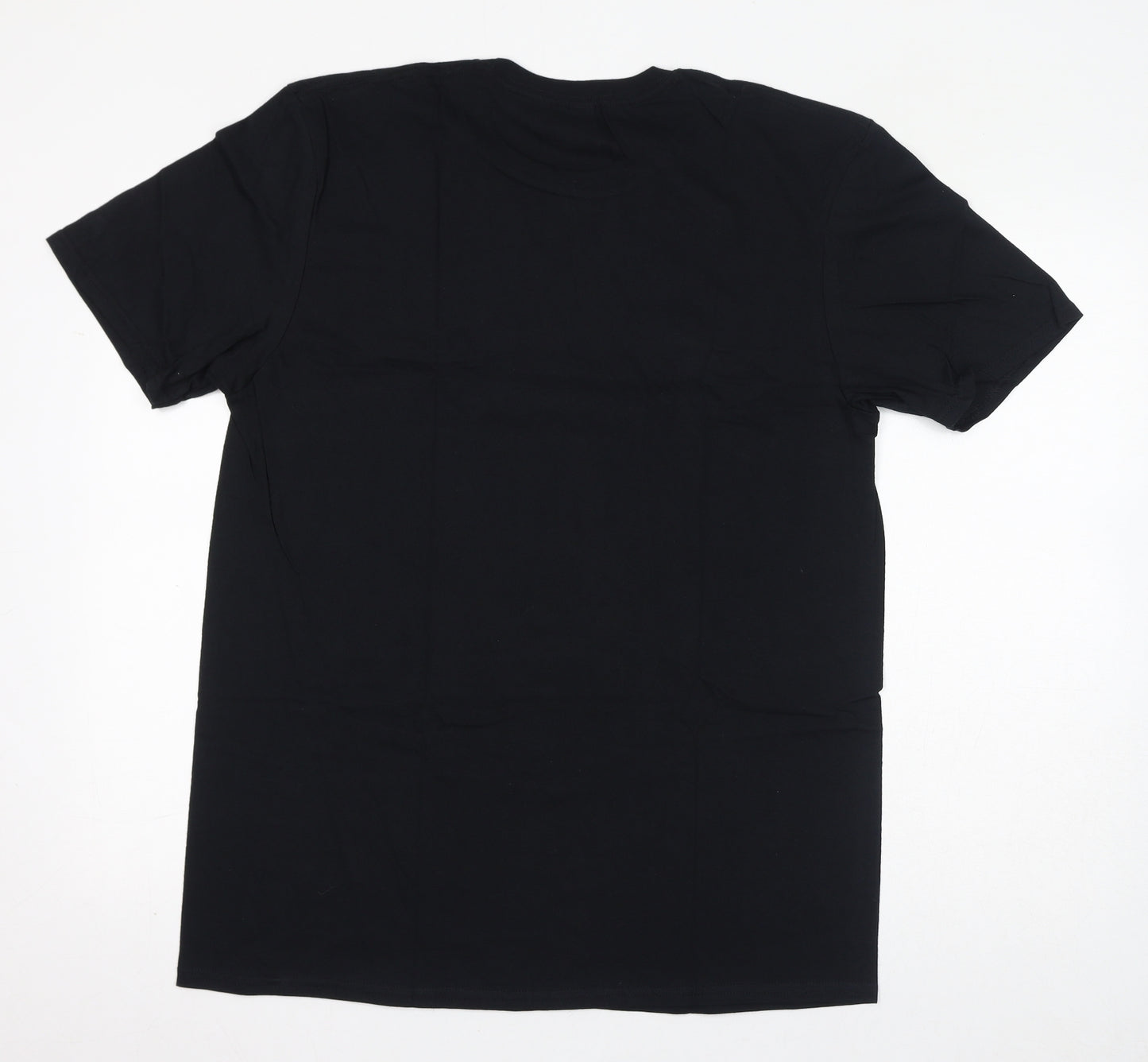 Gildan Womens Black Cotton Basic T-Shirt Size L Round Neck - Captain Quints, Shark Fishing