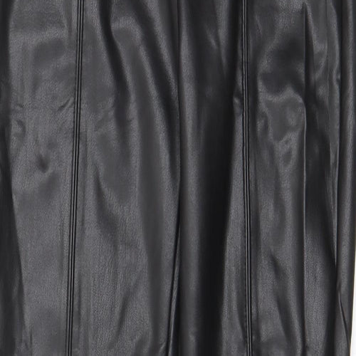 Marks and Spencer Womens Black Polyurethane Capri Leggings Size 10 L29 in - Leather Look