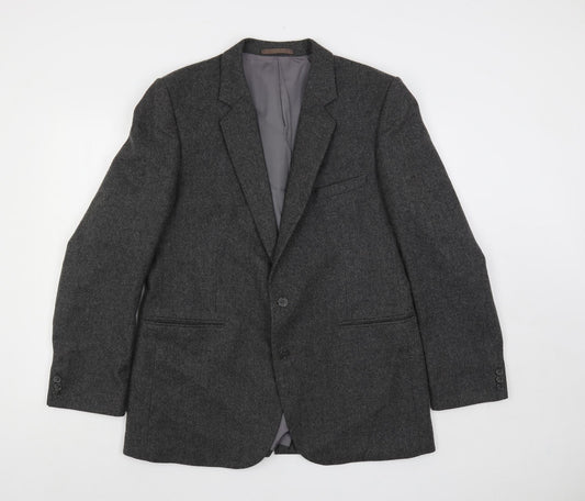 Fenton Mens Grey Wool Jacket Blazer Size 40 Regular