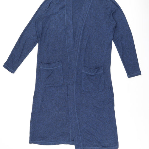 Indigo Womens Blue V-Neck Viscose Cardigan Jumper Size L - Pockets