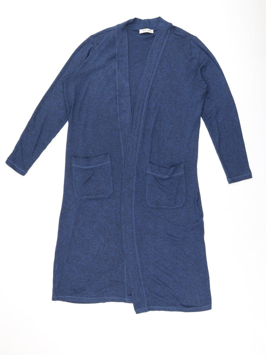 Indigo Womens Blue V-Neck Viscose Cardigan Jumper Size L - Pockets