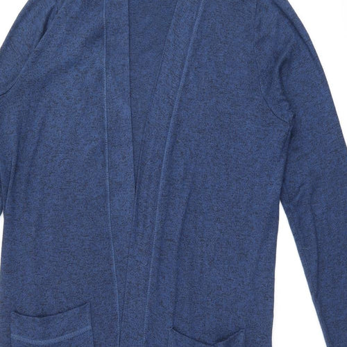 Indigo Womens Blue V-Neck Viscose Cardigan Jumper Size L - Pockets