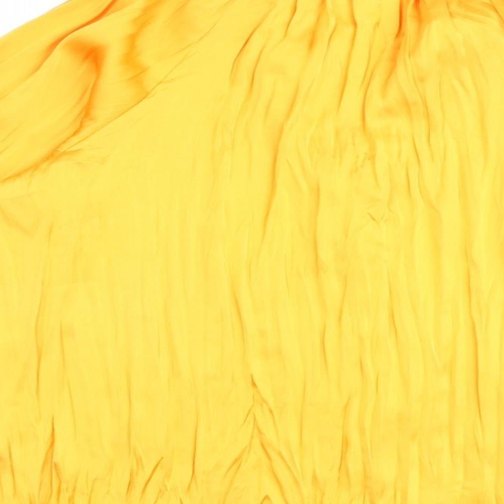 John Lewis Womens Orange Polyester Basic Blouse Size 12 V-Neck